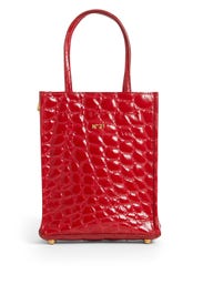 Red Croc-Effect Micro Shopper by No. 21 Handbags