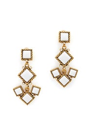 Multi Diamond Mosaic Earrings by Oscar de la Renta