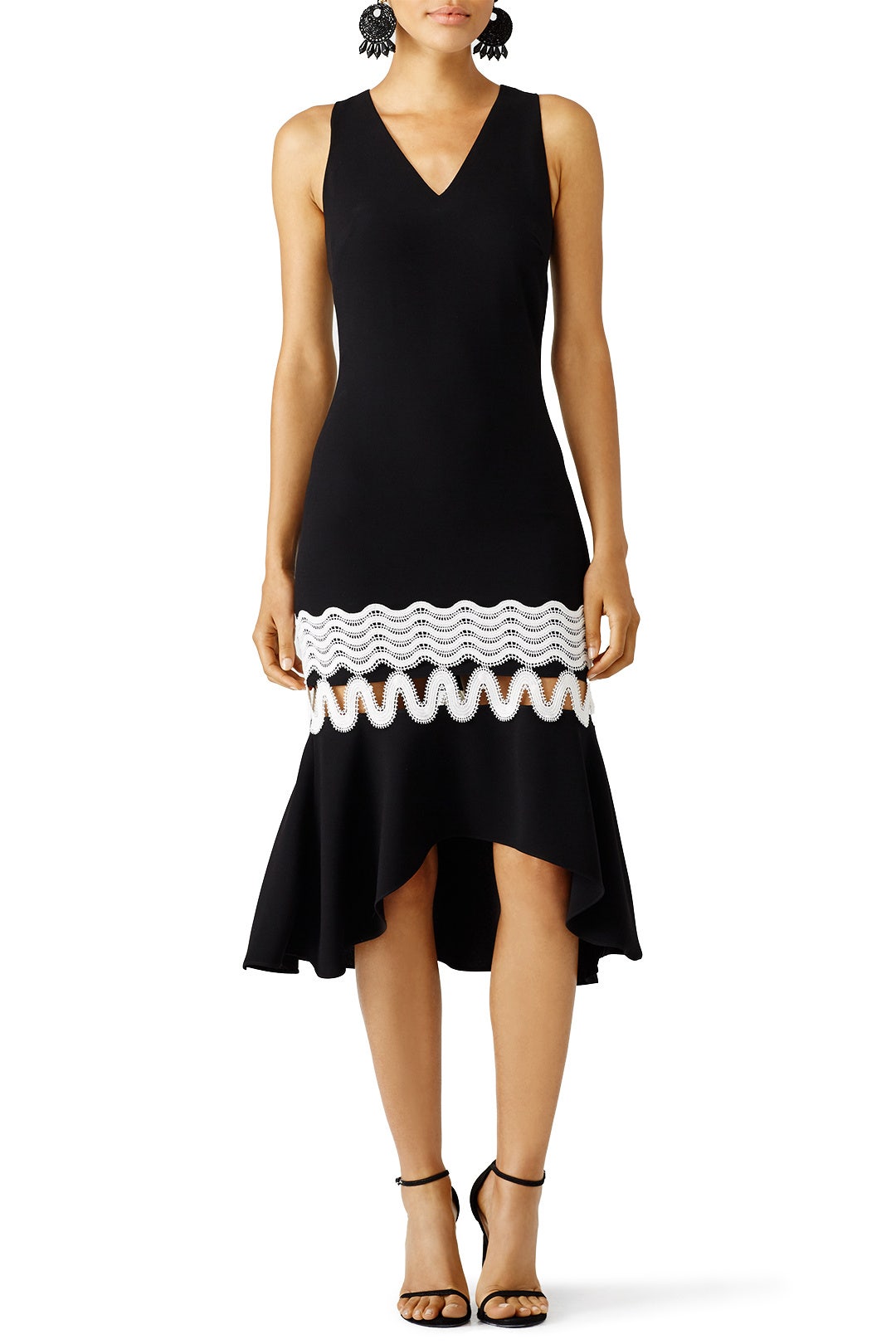 Black Flutter Midi Dress by Shoshanna 0