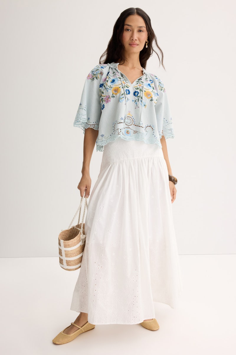 Celia Embroidered Short Sleeve Top by Sea New York - Photo 0
