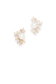 Mini Crystal Leaf Studs by Slate & Willow Accessories