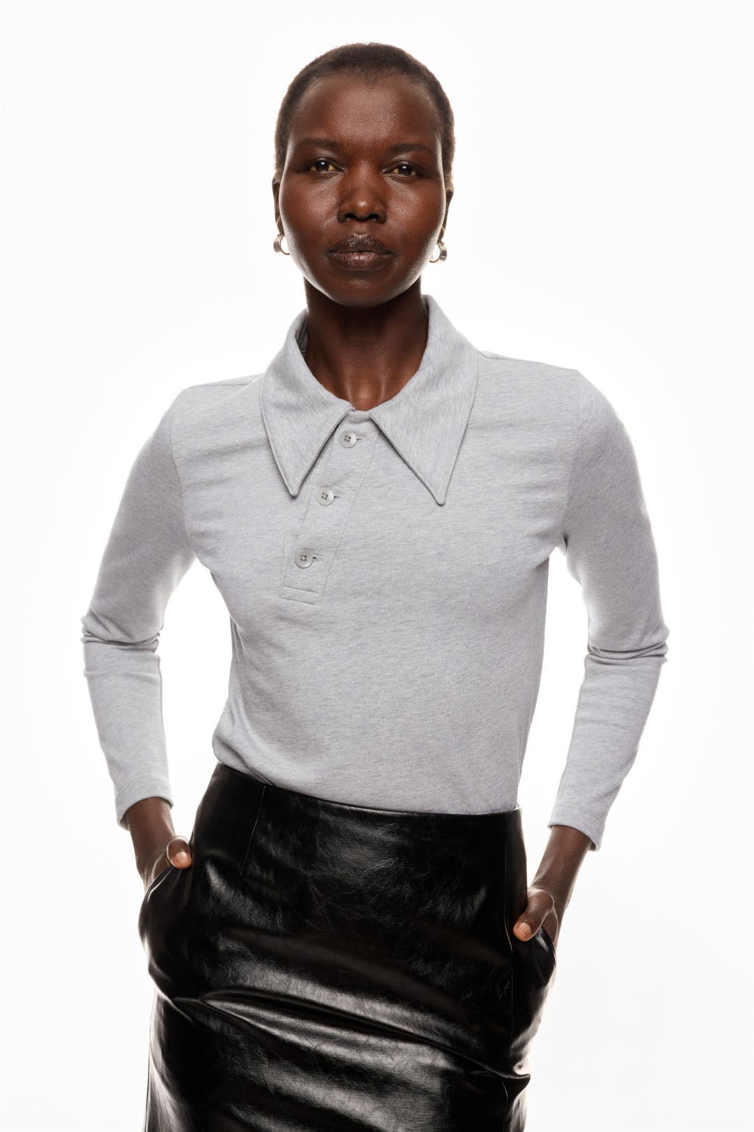 Perfect T Shrunken Polo Top by Tibi Rent the Runway