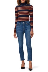 Navy Striped Turtleneck by Tory Burch