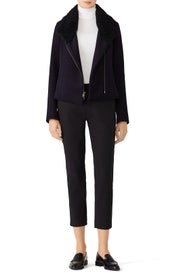 Shearling Scuba Jacket by VINCE.