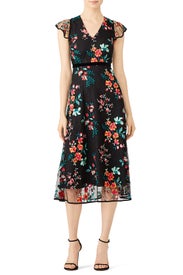 Black Floral Lace Dress by Hunter Bell