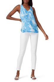 Blue Florin Sleeveless Top  by Lilly Pulitzer
