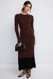 Cashmino Layered Crew Neck Dress by NAADAM