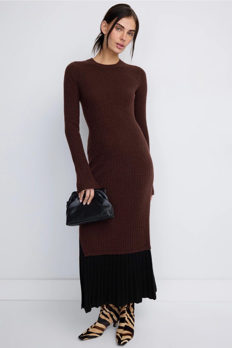 Cashmino Layered Crew Neck Dress by NAADAM