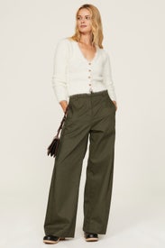 White Fuzzy Cardigan by Slate & Willow