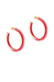 Red Medium Jelly Hoops by Alison Lou