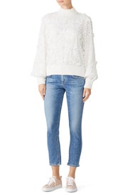White Lace Sweater by Badgley Mischka
