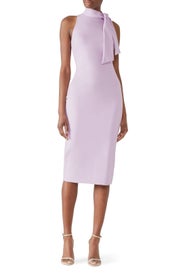 Lilac Tie Neck Sheath by Badgley Mischka