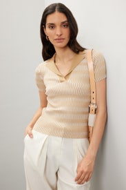 Ribbed Johnny Collar Sweater by Club Monaco