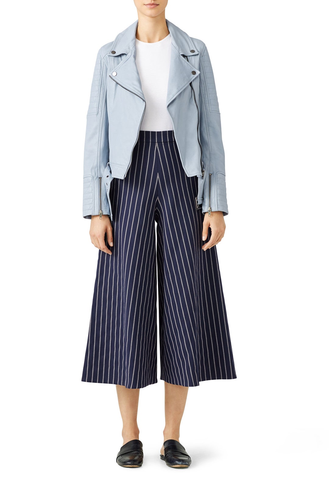 Blue Izadora Leather Jacket by cupcakes and cashmere 0