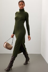 Olive Mesh Sleeve Dress by Esteban Cortazar x RTR