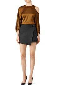 Needle Stitch Wrap Skirt by HALSTON