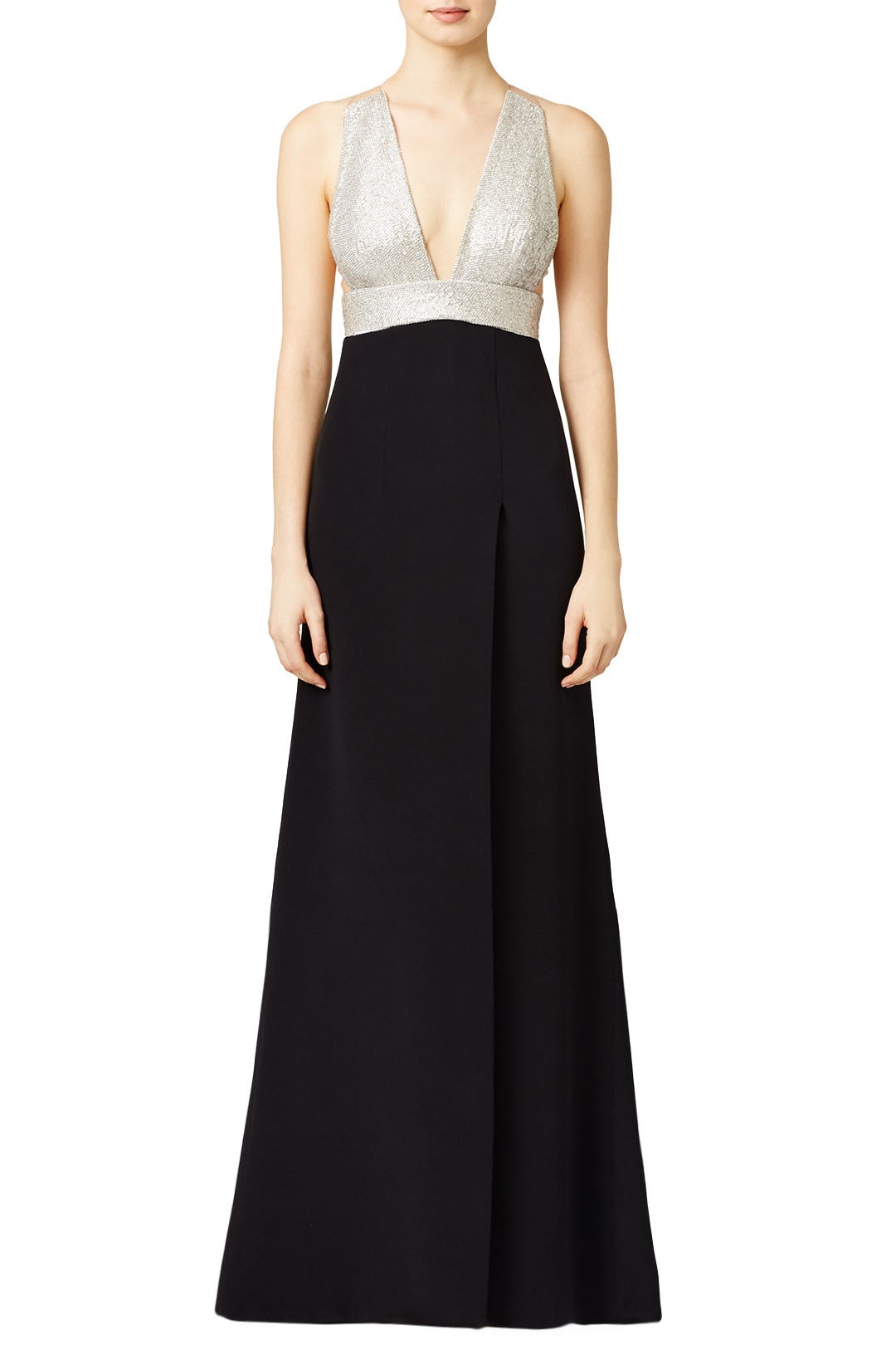 Onyx Deep V Column Gown by KAUFMANFRANCO 0