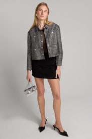 Silver Tweed Jacket by Maje
