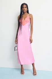 Lace Trim Midi Dress by Ronny Kobo x RTR