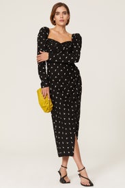 Polka Dot Puff Sleeve Dress by Self-Portrait