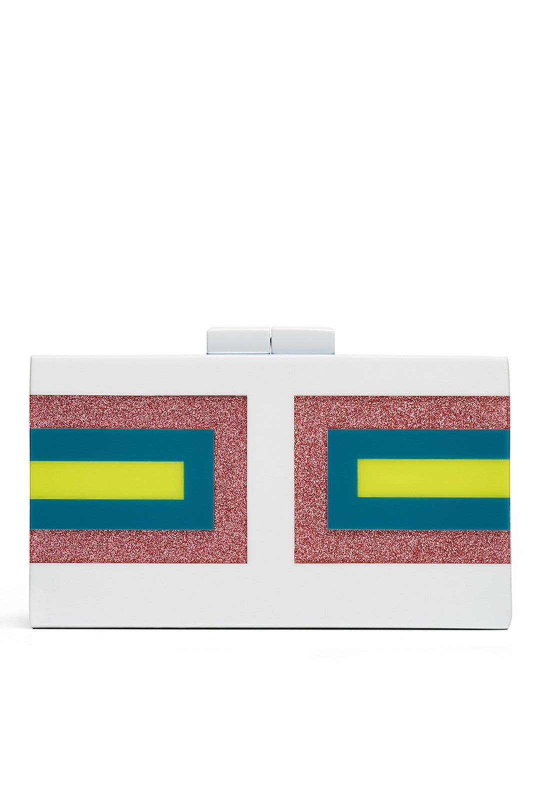 White Geo Minaudiere by Sondra Roberts