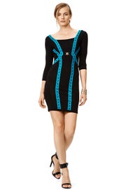 Blue Bolt Dress by Versace Collection