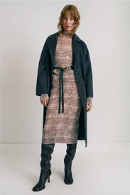 Eviba Plaid Mesh Midi Dress by BOSS