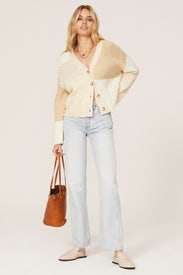 Reese Cable Patchwork Cardigan by Rails