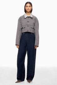 Indigo Barre Denim Knit Sid Jeans by Tibi