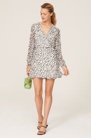 Leopard Print Surplice Dress by Great Jones