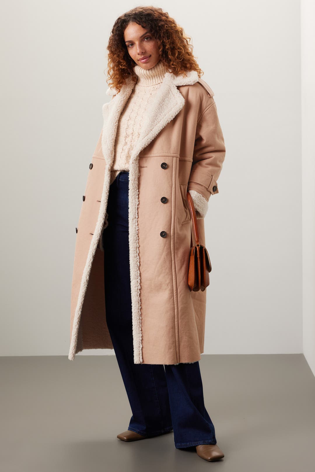 Great Jones Lined Sherpa Coat Brown