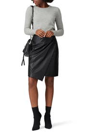 Vegan Leather Overlay Skirt by Great Jones