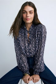 Sheer Long Sleeve Top by BOSS