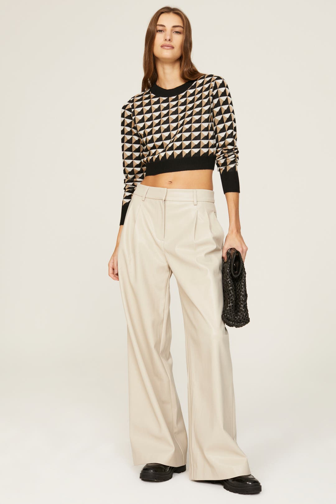 SHEIN EZwear Two Tone Drop Shoulder Crop Sweater | Parallel