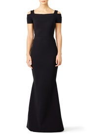 Black Jenna Gown by Chiara Boni La Petite Robe
