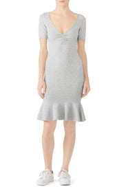 Shirred V-Neck Dress by Milly
