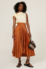 Ruched Cotton Poplin Top by Tory Burch