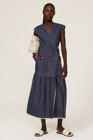 Mia Denim Wrap Dress by Zero + Maria Cornejo