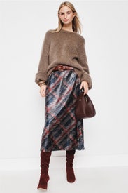 Gea Sequin Tartan Skirt by Aldomartins