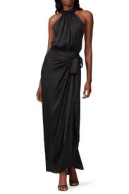 Black Halter Wrap Dress by Juan Carlos Obando