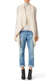 Beige Rabbit Fur Vest by Jocelyn