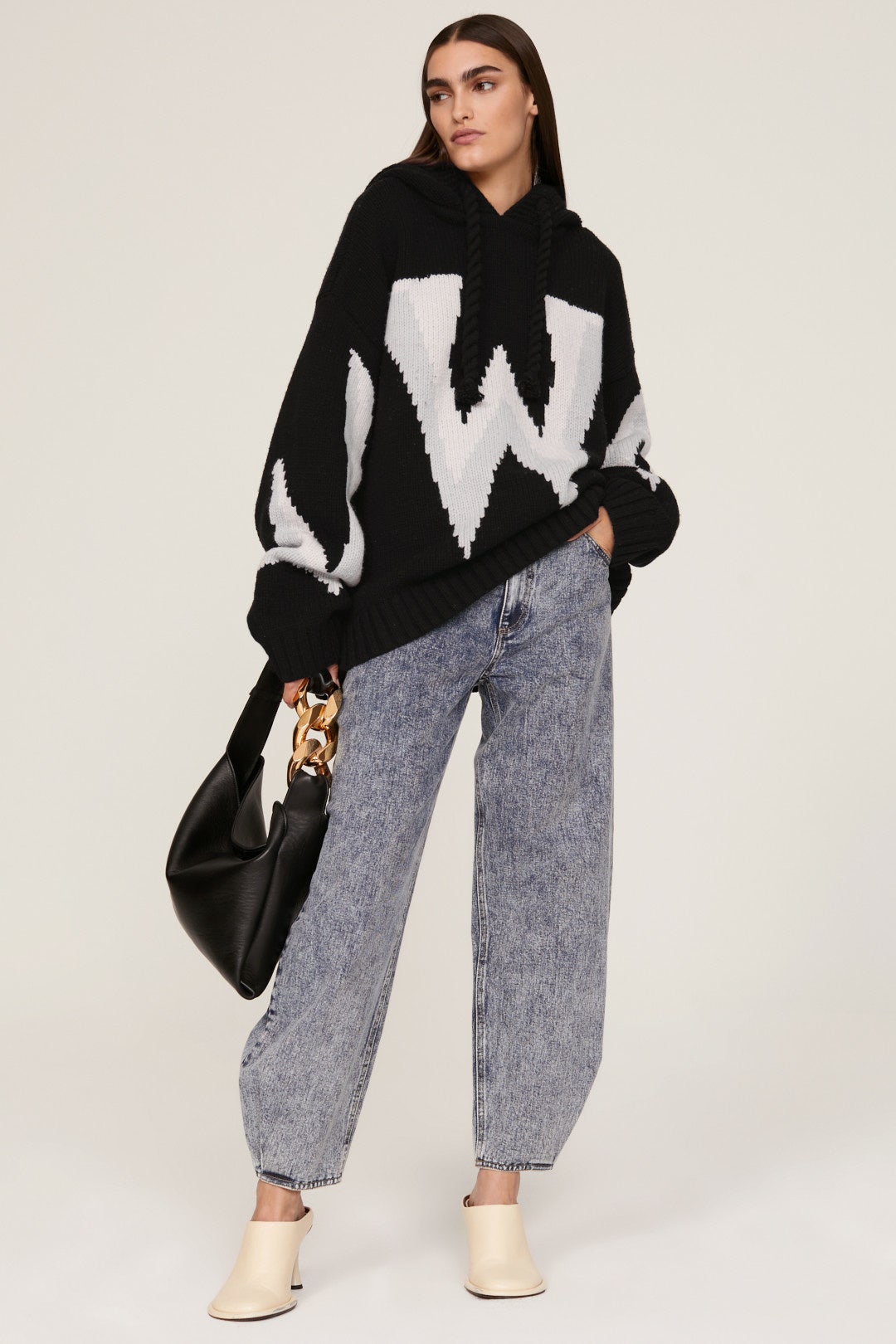 Gothic Logo Knit Hoodie by JW Anderson 0