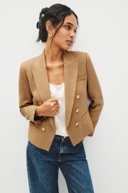 Brooke Double Breasted Crop Blazer by L'agence