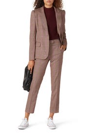 Kristen Check Plaid Pant by Milly