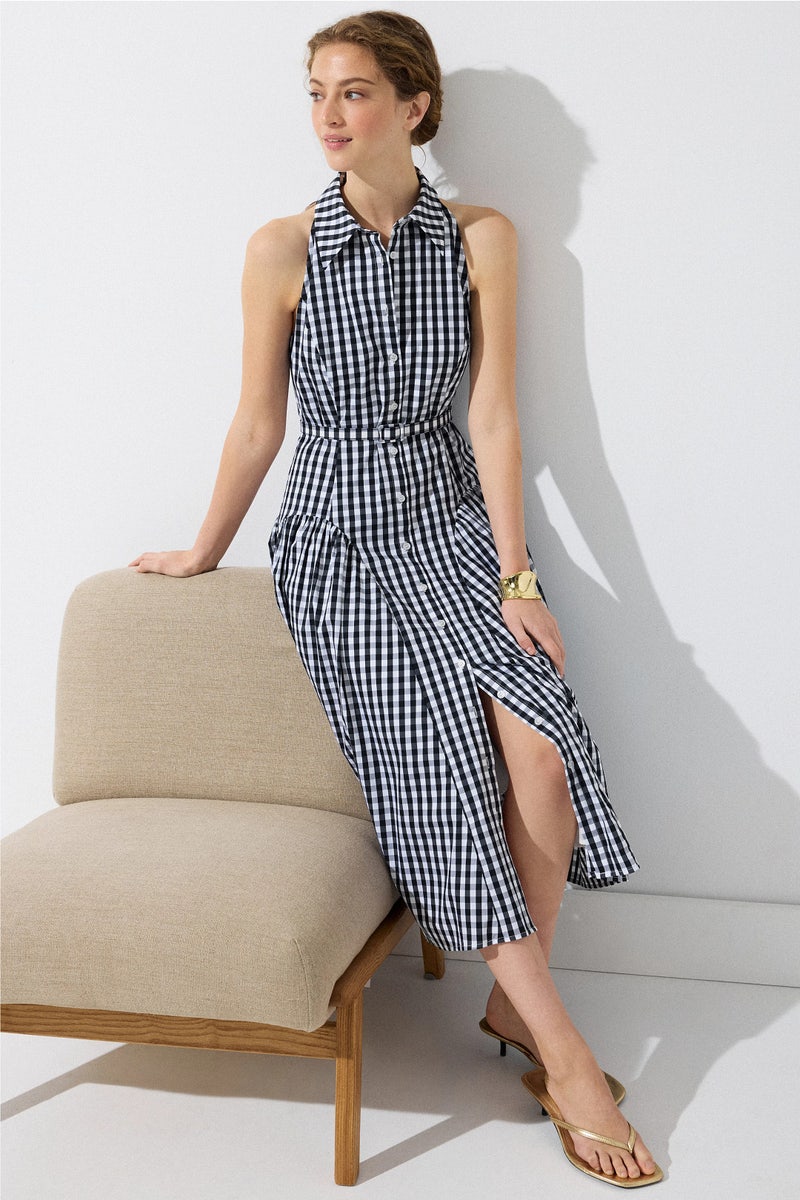 Maxine Gingham Midi Dress by Milly - Photo 0