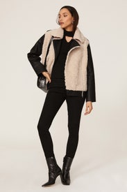 Faux Shearling Moto Jacket by Peter Som x RTR