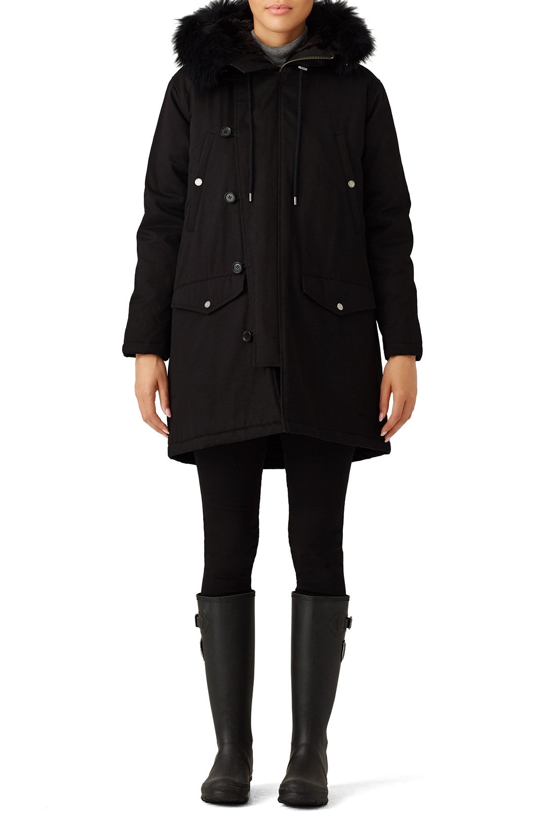 Black Technical Parka by The Kooples 0