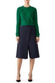 Green Crop Sweater by Milly