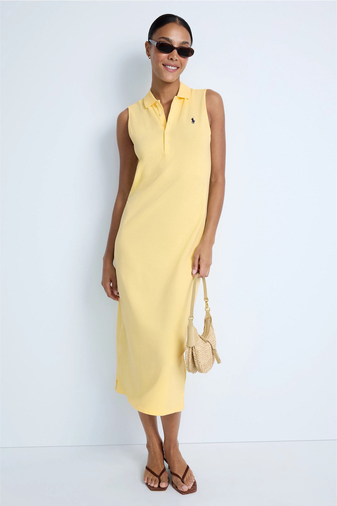 Stretch Cotton Collared Midi Dress Stretch Cotton Collared Midi Dress