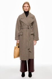 Houndstooth Wool Coat by Ronny Kobo x RTR